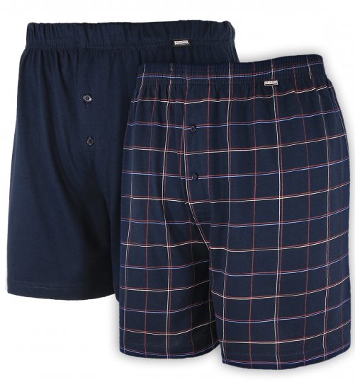 Adamo Daniel Boxershorts Navy 2-pack - Spodnje perilo & kopalne hlače - Moško Spodnje Perilo za močnejše postave