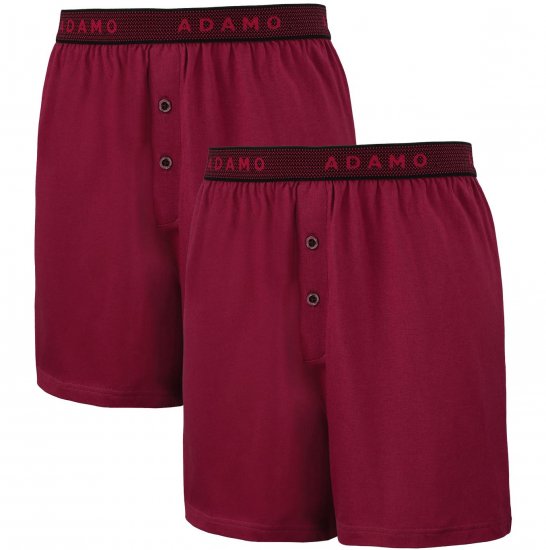 Adamo Jonas Boxershorts Burgundy 2-pack - Spodnje perilo & kopalne hlače - Moško Spodnje Perilo za močnejše postave