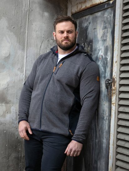 D555 Conrad Detachable Hood Bonded Fleece Zip Through Hoody Mornarska - Puloverji & jopice - Moški Puloverji & Jopice za Močnejše Postave