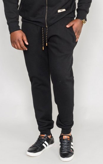 D555 Buckingham Cuffed Jogger With Side Pockets Black Tall Sizes - MOŠKA OBLAČILA MT-6XLT - DALJŠI kroji