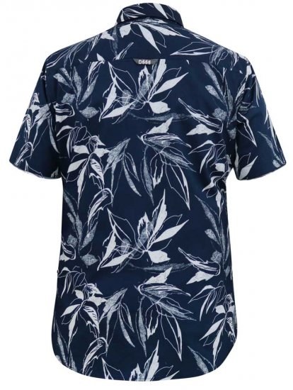 D555 FINLEY Hawaiian AO Print Shirt Navy - Srajce - Moške srajce za Močnejše Postave