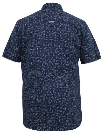 D555 BRODY S/S Micro AO Print Shirt Navy - Srajce - Moške srajce za Močnejše Postave