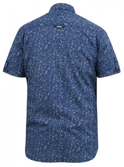 D555 KYLE S/S Micro AO Print Shirt Blue - Srajce - Moške srajce za Močnejše Postave