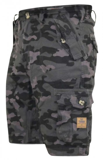 D555 ZAVIER Camo Cotton Cargo Shorts - Kratke hlače - Moške Kratke Hlače za Močnejše Postave