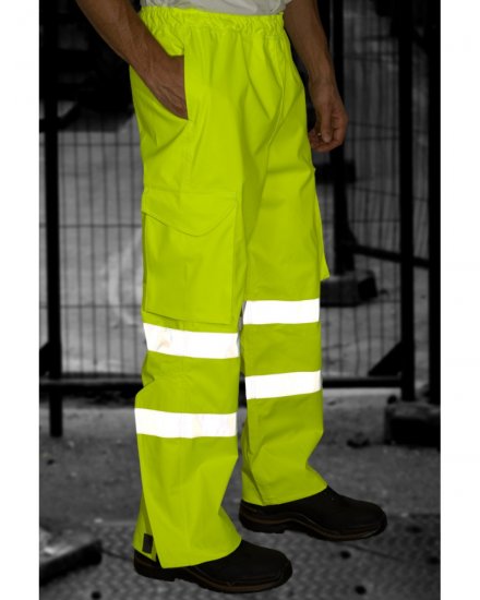 Leo Appledore Cargo Rain pants Hi-Vis Yellow - Delovne obleke - Delovne Obleke Močnejše postave