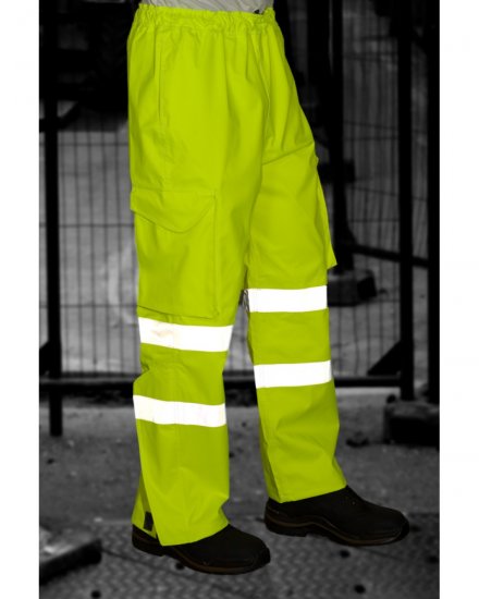 Leo Instow Breathable Executive Cargo Rain pants Hi-Vis Yellow - Delovne obleke - Delovne Obleke Močnejše postave