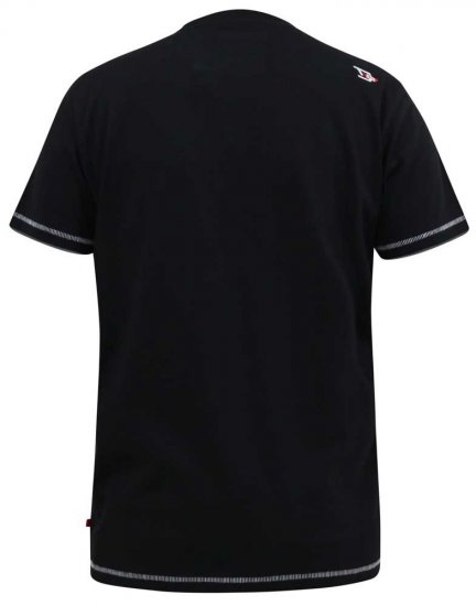 D555 BENNY LA Camo Printed Crew Neck T-Shirt Black - Kratke Majice - Moške kratke majice za močnejše postave