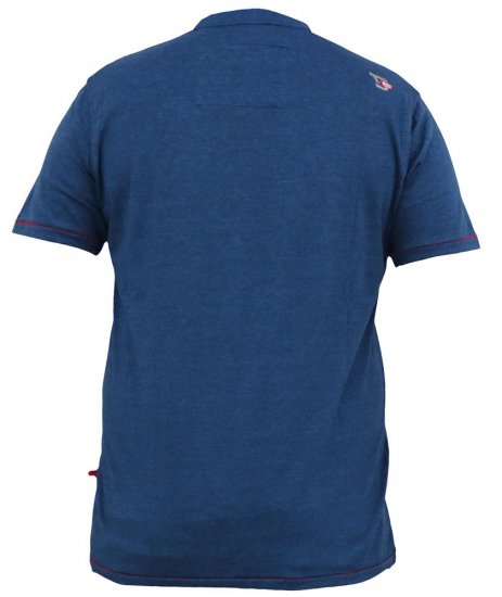 D555 BRADFORD Skeleton Biker Printed T-Shirt Navy - Kratke Majice - Moške kratke majice za močnejše postave
