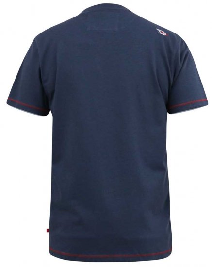 D555 COOK Trio Of Skulls Printed Crew Neck T-Shirt Slate Blue - Kratke Majice - Moške kratke majice za močnejše postave