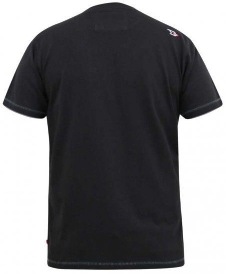 D555 CORTEX California Snake Printed Crew Neck T-Shirt Washed Black - Kratke Majice - Moške kratke majice za močnejše postave