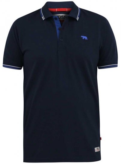 D555 SALFORD 1 Pique Polo Navy - Polo majice - Moške Polo Majice za Močnejše Postave