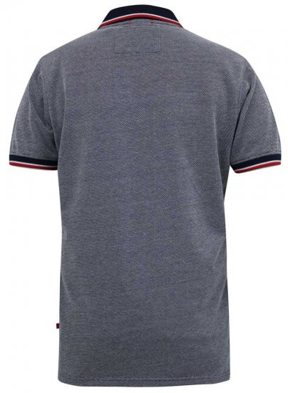 D555 KEMSTON Birds Eye Pique Polo Navy/White - Polo majice - Moške Polo Majice za Močnejše Postave
