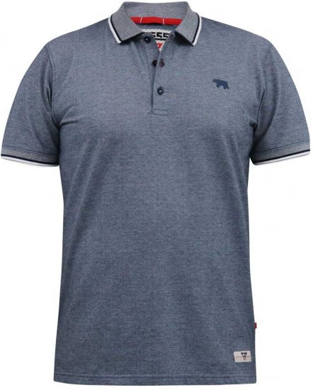 D555 GIBRALTAR Pique Polo Blue - Polo majice - Moške Polo Majice za Močnejše Postave