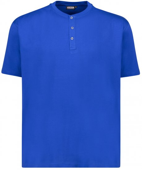 Adamo Silas Regular fit Serafino T-shirt Royal Blue - Kratke Majice - Moške kratke majice za močnejše postave