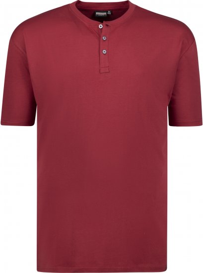 Adamo Silas Regular fit Serafino T-shirt Burgundy - Kratke Majice - Moške kratke majice za močnejše postave