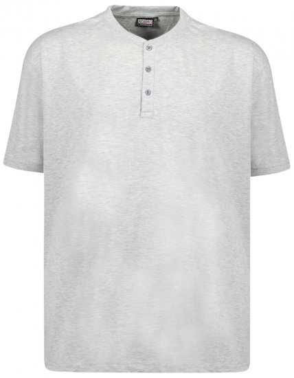 Adamo Silas Regular fit Serafino T-shirt Grey - Kratke Majice - Moške kratke majice za močnejše postave