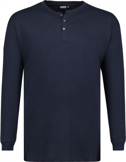 Adamo Sven Regular fit Serafino Long sleeve T-shirt Navy - Kratke Majice - Moške kratke majice za močnejše postave