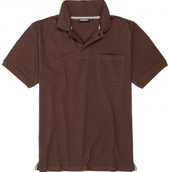 Adamo Klaas Regular fit Polo Shirt with Pocket Braun - Polo majice - Moške Polo Majice za Močnejše Postave
