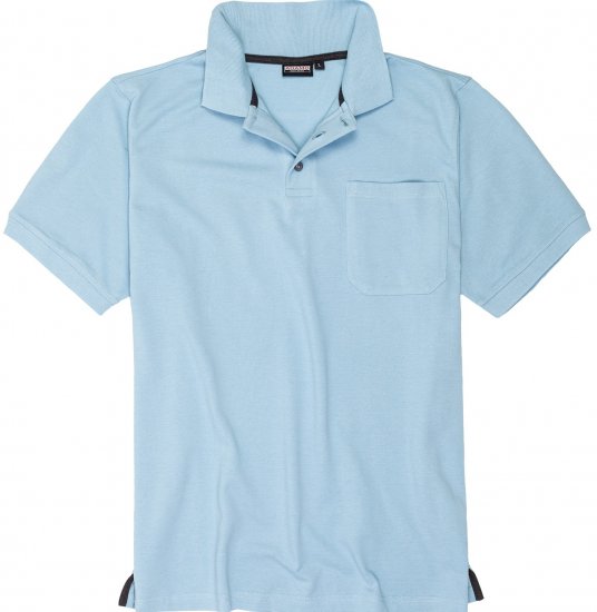 Adamo Klaas Regular fit Polo Shirt with Pocket Light Blue - Polo majice - Moške Polo Majice za Močnejše Postave