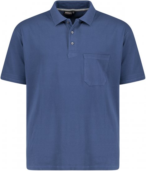 Adamo Klaas Regular fit Polo Shirt with Pocket Denim Blue - Polo majice - Moške Polo Majice za Močnejše Postave