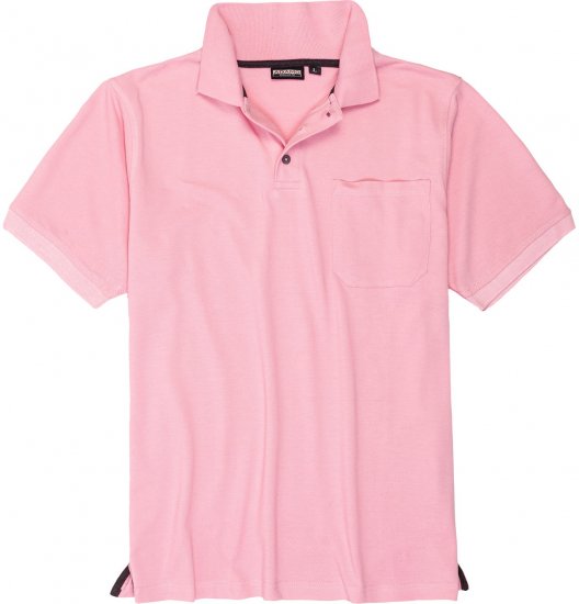 Adamo Klaas Regular fit Polo Shirt with Pocket Pink - Polo majice - Moške Polo Majice za Močnejše Postave