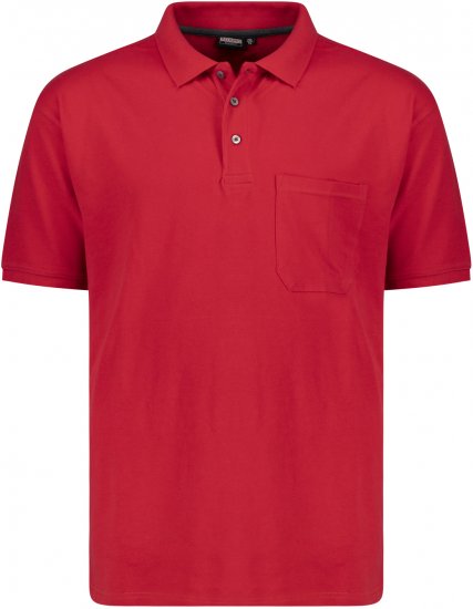 Adamo Klaas Regular fit Polo Shirt with Pocket Red - Polo majice - Moške Polo Majice za Močnejše Postave
