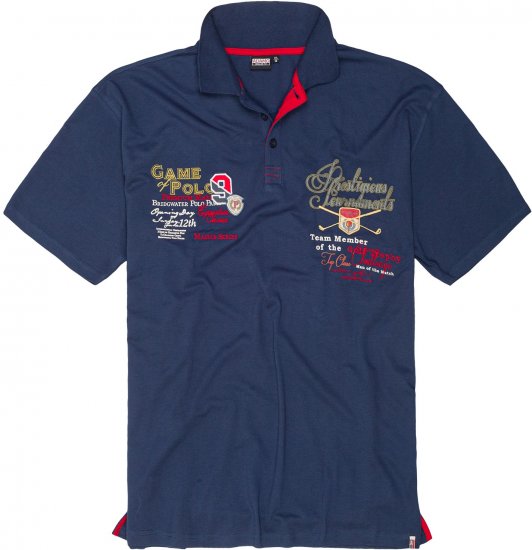 Adamo DURBAN Regular fit Polo Shirt Navy - Polo majice - Moške Polo Majice za Močnejše Postave