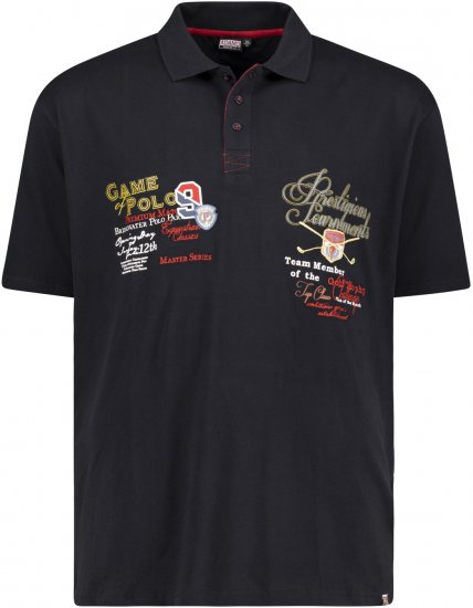 Adamo DURBAN Regular fit Polo Shirt Black - Polo majice - Moške Polo Majice za Močnejše Postave