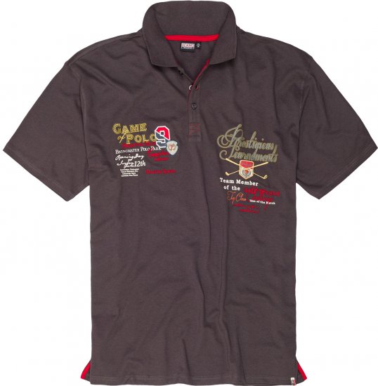 Adamo DURBAN Regular fit Polo Shirt Charocal - Polo majice - Moške Polo Majice za Močnejše Postave