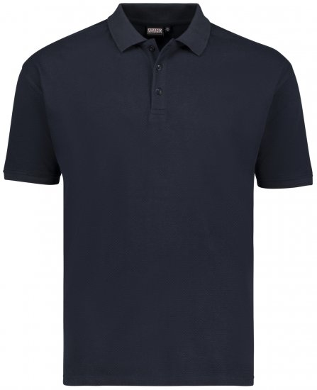 Adamo Stephan Waffelpique Poloshirt Navy - Polo majice - Moške Polo Majice za Močnejše Postave