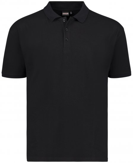 Adamo Stephan Waffelpique Poloshirt Black - Polo majice - Moške Polo Majice za Močnejše Postave