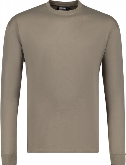 Adamo Floyd Comfort fit Long sleeve T-shirt Khaki - Kratke Majice - Moške kratke majice za močnejše postave