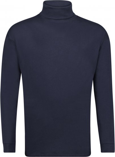 Adamo Fabio Comfort fit Turtleneck Long sleeve T-shirt Navy - Kratke Majice - Moške kratke majice za močnejše postave