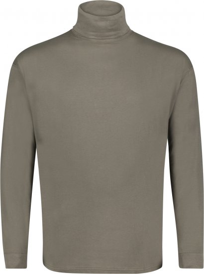 Adamo Fabio Comfort fit Turtleneck Long sleeve T-shirt Khaki - Kratke Majice - Moške kratke majice za močnejše postave