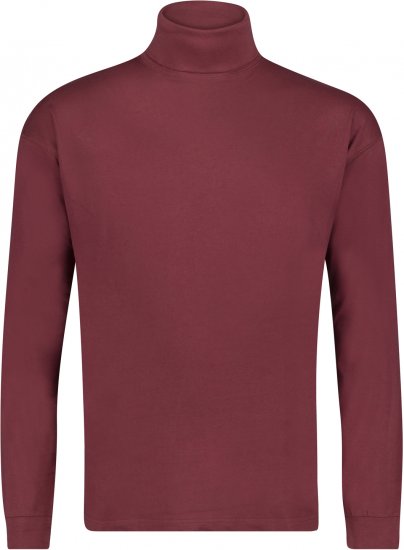 Adamo Fabio Comfort fit Turtleneck Long sleeve T-shirt Burgundy - Kratke Majice - Moške kratke majice za močnejše postave