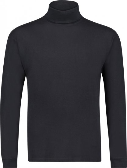 Adamo Fabio Comfort fit Turtleneck Long sleeve T-shirt Black - Kratke Majice - Moške kratke majice za močnejše postave