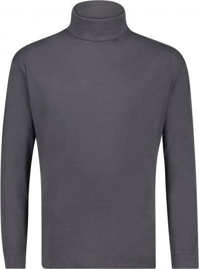 Adamo Fabio Comfort fit Turtleneck Long sleeve T-shirt Charcoal - Kratke Majice - Moške kratke majice za močnejše postave