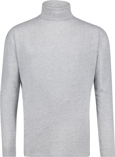 Adamo Fabio Comfort fit Turtleneck Long sleeve T-shirt Grey - Kratke Majice - Moške kratke majice za močnejše postave