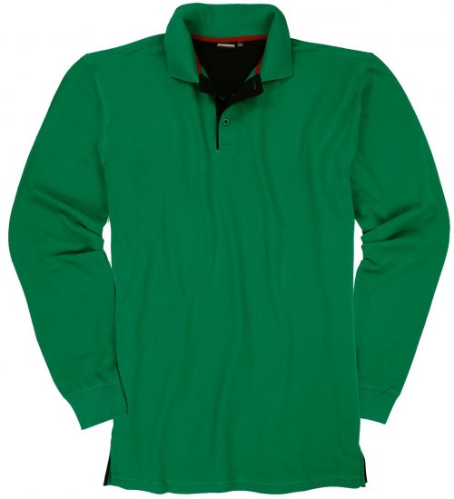Adamo Peter Comfort fit Long sleeve Polo Green - Polo majice - Moške Polo Majice za Močnejše Postave