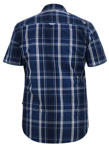 D555 HADSTOCK Check Button Down Collar S/S Shirt Navy - Srajce - Moške srajce za Močnejše Postave