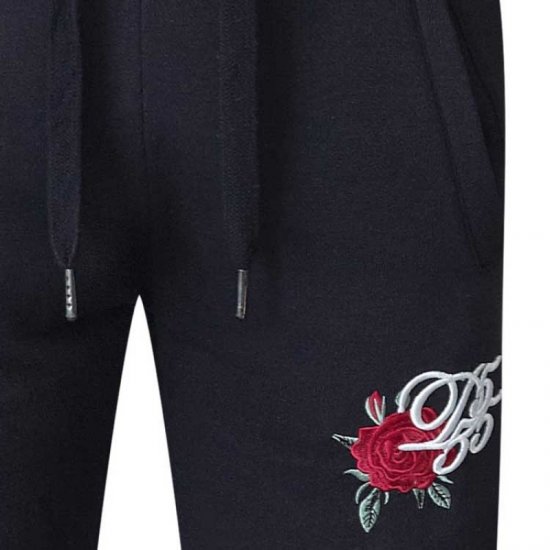 D555 Matt Fashion Sweatpants Black - Trenirke & kratke trenirke - Moške Trenirke za Močnejše Postave