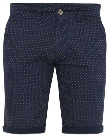 D555 DUDLEY AO Printed Stretch Chino Shorts Navy - Kratke hlače - Moške Kratke Hlače za Močnejše Postave
