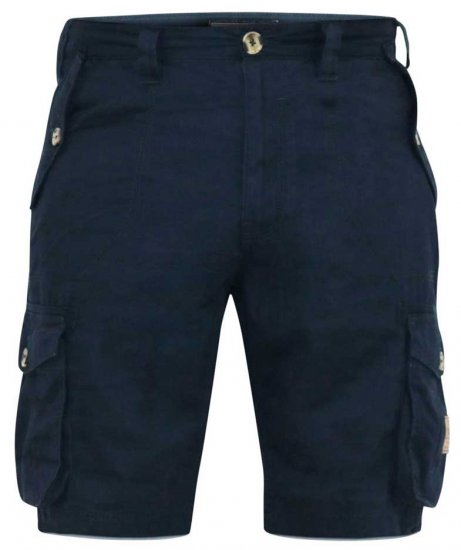 D555 RODNEY Cotton Cargo Shorts Navy - Kratke hlače - Moške Kratke Hlače za Močnejše Postave