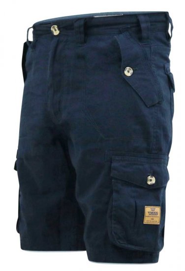 D555 RODNEY Cotton Cargo Shorts Navy - Kratke hlače - Moške Kratke Hlače za Močnejše Postave