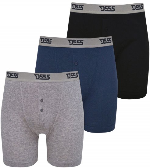 Duke Driver Boxershorts Black, Grey, Navy 3-Pack - Spodnje perilo & kopalne hlače - Moško Spodnje Perilo za močnejše postave