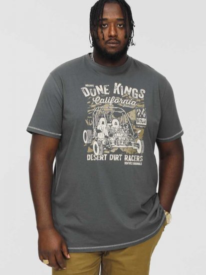 D555 BENNETT Dune Kings Buggy Printed Crew Neck T-Shirt Khaki - Kratke Majice - Moške kratke majice za močnejše postave