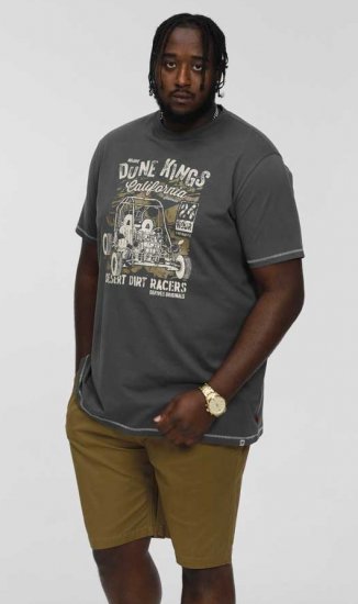 D555 BENNETT Dune Kings Buggy Printed Crew Neck T-Shirt Khaki - Kratke Majice - Moške kratke majice za močnejše postave