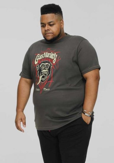 D555 DALLAS Official Gas Monkey Printed Crew Neck T-Shirt Khaki - Kratke Majice - Moške kratke majice za močnejše postave