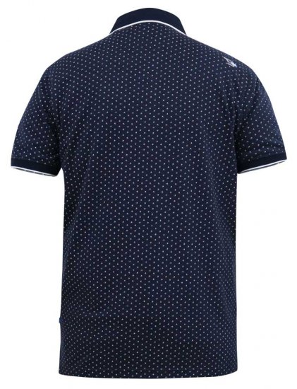 D555 DARWIN AO Printed Polo Shirt Navy - Polo majice - Moške Polo Majice za Močnejše Postave