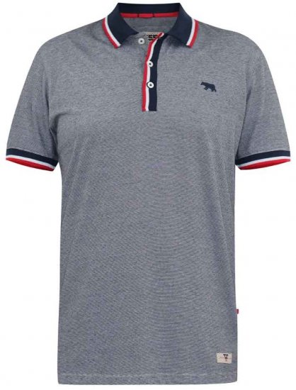 D555 BAYTON 2 Fine Stripe Jersey Polo Grey - Polo majice - Moške Polo Majice za Močnejše Postave